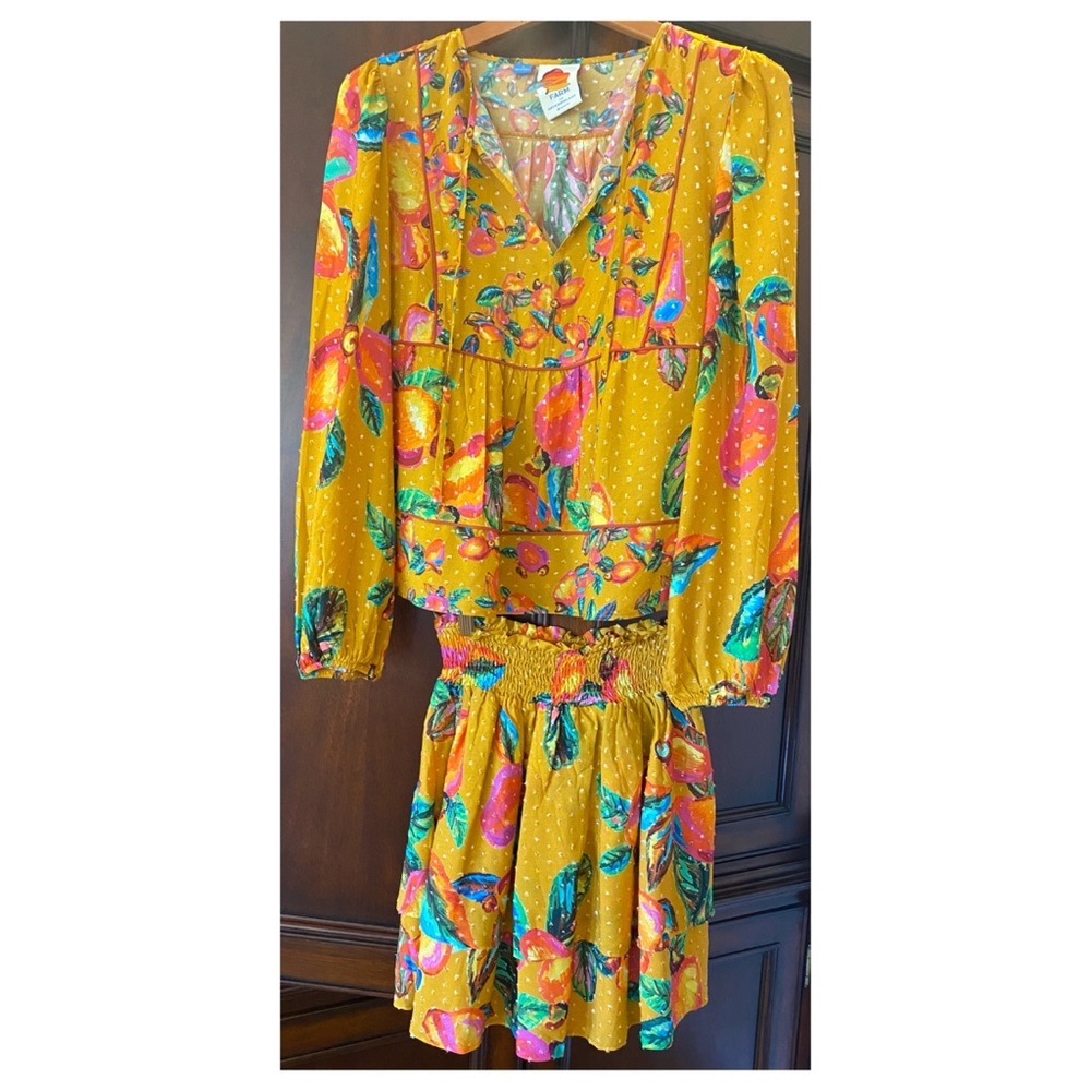 Women’s Mustard Yellow Floral Two-Piece Set by (Unknown)